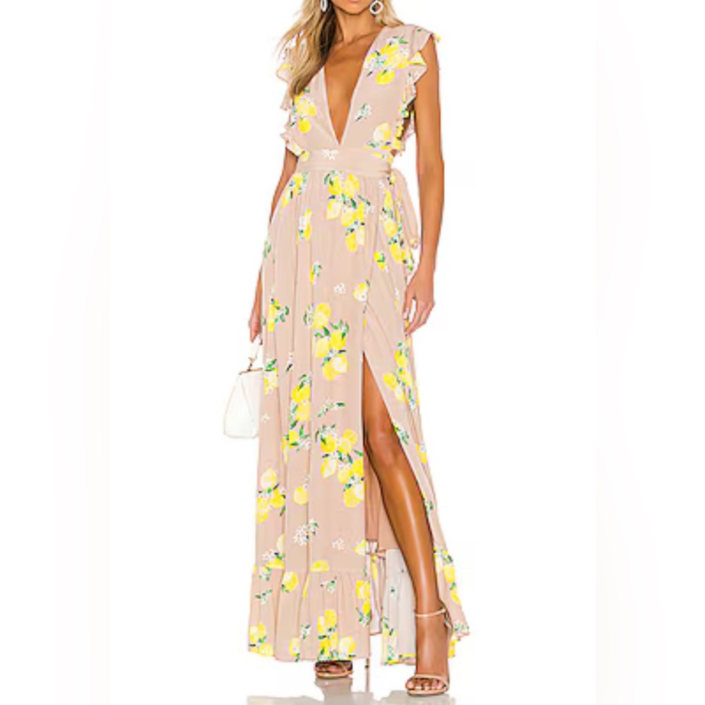 Majorelle Sweet Pea dress in Tan Lemon Size XS